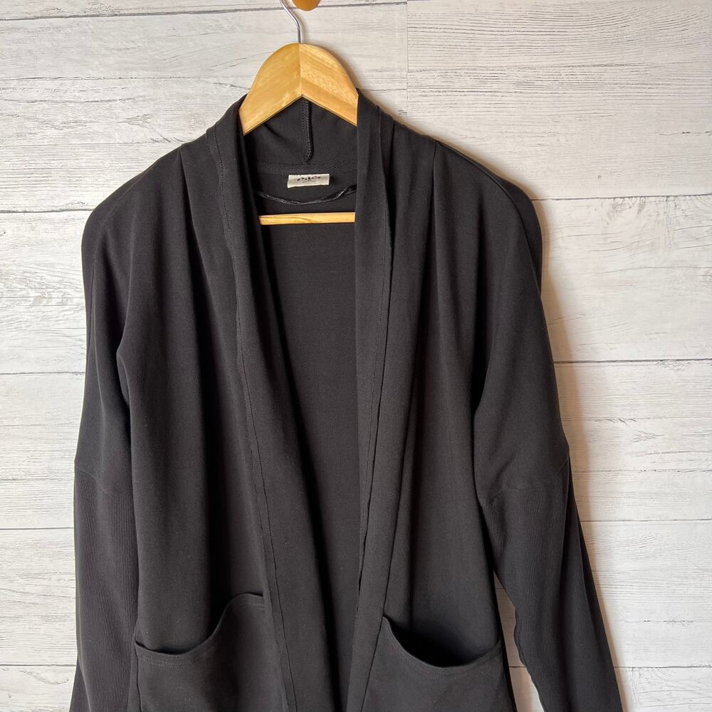 Pact Cardigan Womens Size XS/S Black Open Front 100% Organic Cotton Pockets - Picture 8 of 16